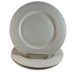 Wedgwood Stoneweave Linen Salad Plates Japan Lot of 3